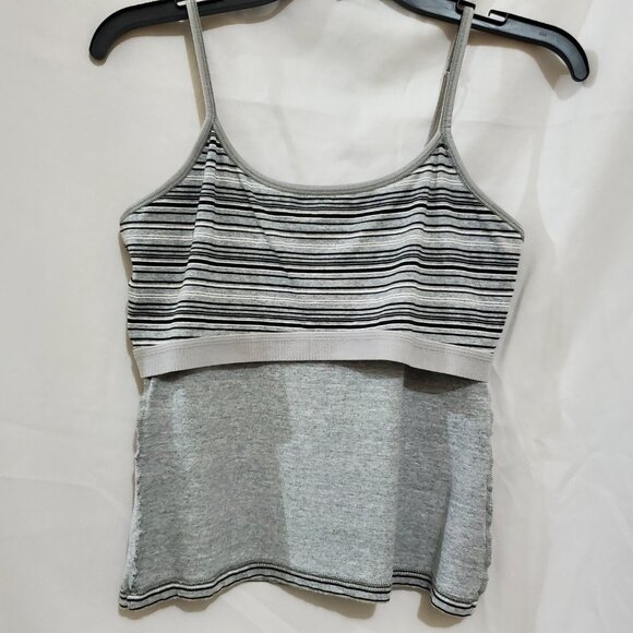 Live Love Lounge Vintage Striped Shelf Bra Cami Top Size Medium - Picture 13 of 15